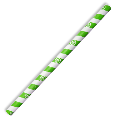 10mm Jumbo Green Stripe BioStraw