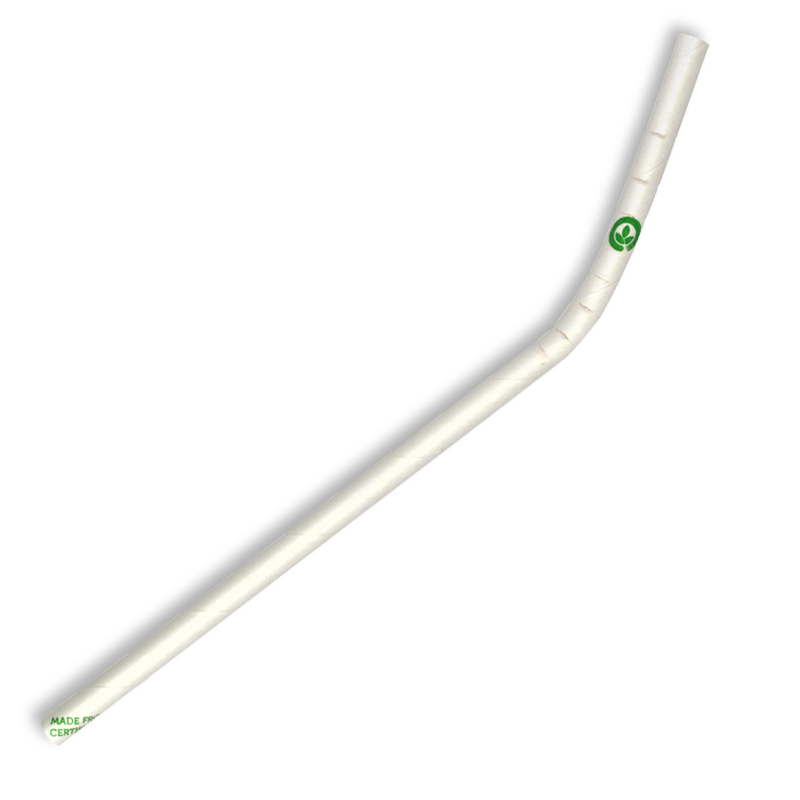 6MM REGULAR BENDY WHITE BIOSTRAW