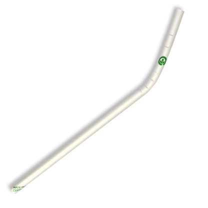 6MM REGULAR BENDY WHITE BIOSTRAW
