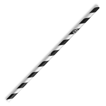 6MM REGULAR BLACK STRIPE BIOSTRAW