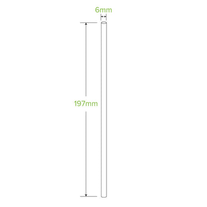 6MM REGULAR GREEN STRIPE BIOSTRAW