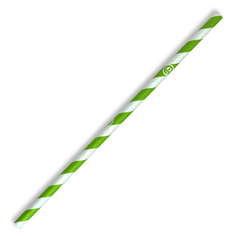 6MM REGULAR GREEN STRIPE BIOSTRAW