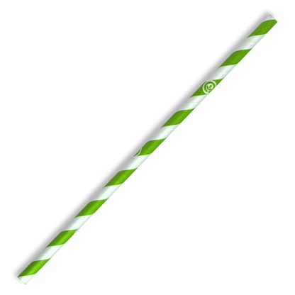 6MM REGULAR GREEN STRIPE BIOSTRAW