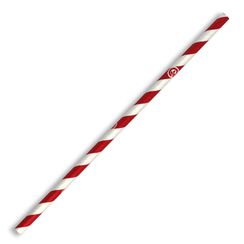 6MM REGULAR RED STRIPE BIOSTRAW