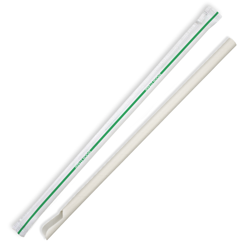 8mm Individually Wrapped Spoon Straw