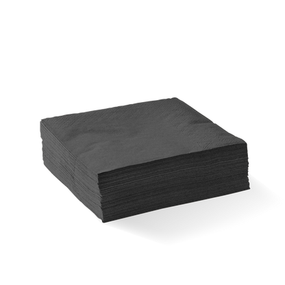 2 Ply Black Corner Embossed Cocktail BioNapkin