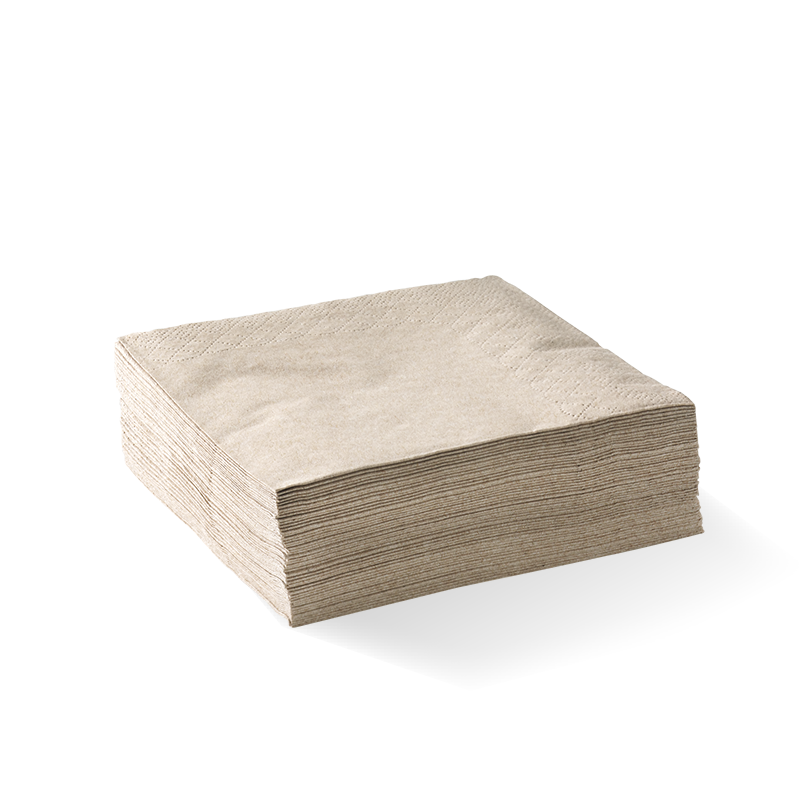 2 Ply Natural Corner Embossed Cocktail BioNapkin