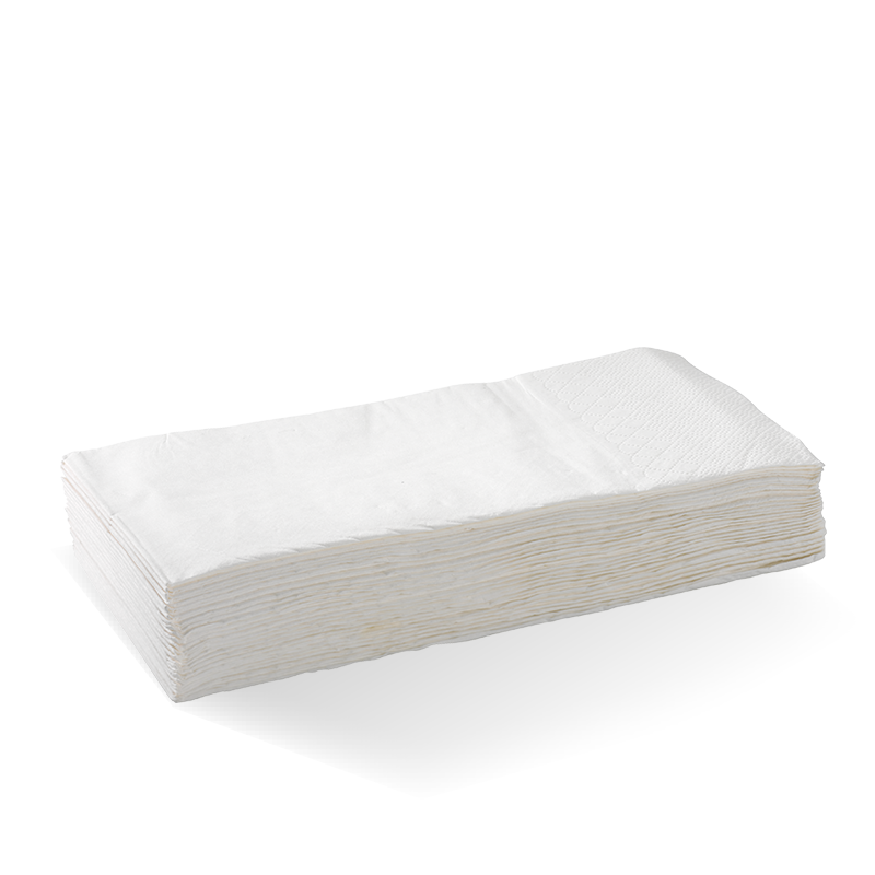 2 Ply 1/8 Fold White Dinner BioNapkin