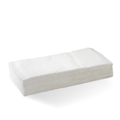 2 Ply 1/8 Fold White Dinner BioNapkin