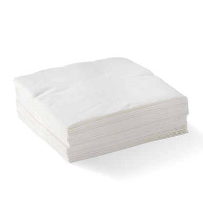 2 Ply 1/4 Fold White Corner Embossed Dinner BioNapkin