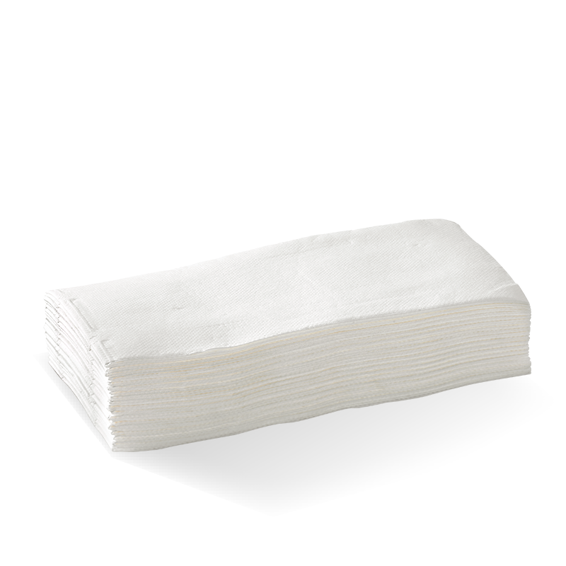 2 Ply 1/8 Fold White Quilted Dinner BioNapkin