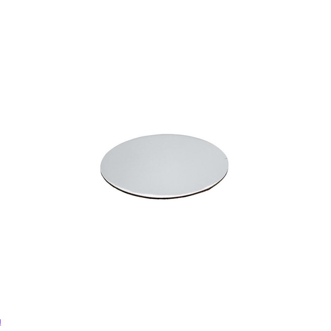 OSLO 4 inch  Round STD Foiled Cake Board - Silver Carton of 100