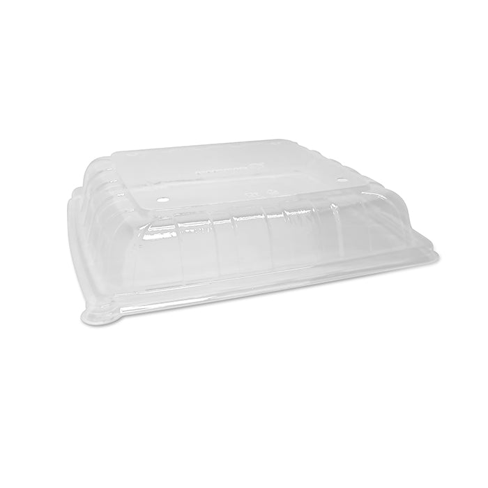 RPET anti-fog Lid for Sugarcane Platter 12 inch square