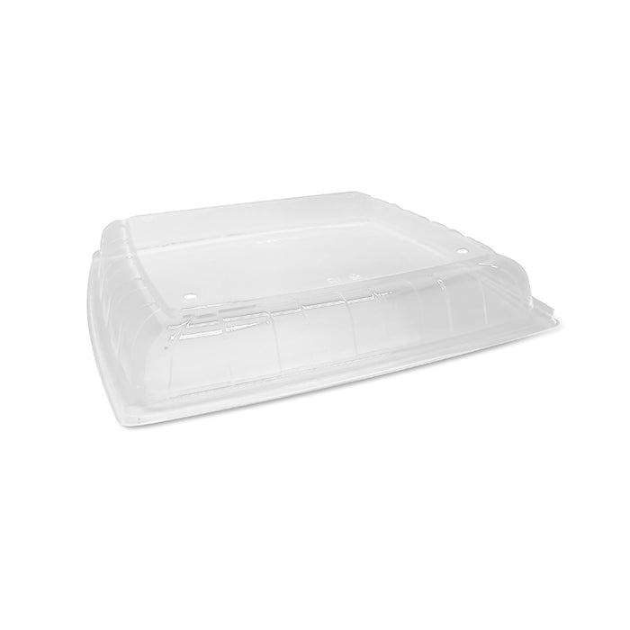 RPET anti-fog Lid for Sugarcane Platter 16 inch square