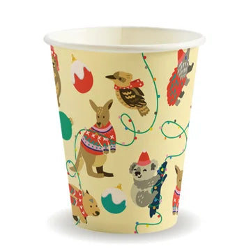 BioPak 390ml / 12oz (90mm) Christmas Series Single Wall BioCup