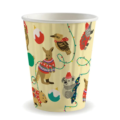 BioPak 390ml / 12oz (90mm) Christmas Series Double Wall BioCup
