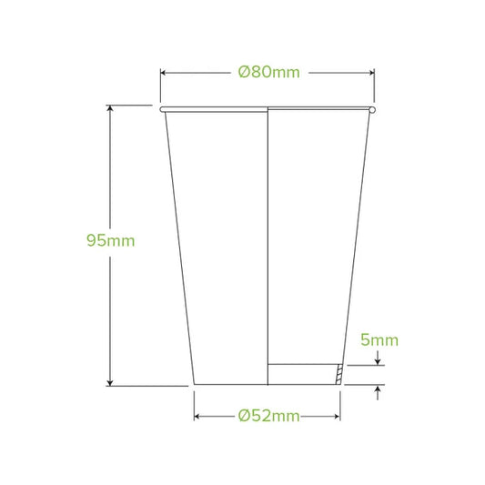 BioPak 280ml / 8oz (80mm) Christmas Series Single Wall BioCup