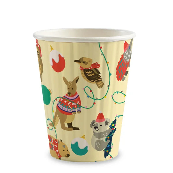 BioPak 255ml / 8oz (80mm) Christmas Series Double Wall BioCup