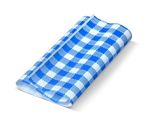 Gingham Blue Greaseproof Paper 190x150 mm