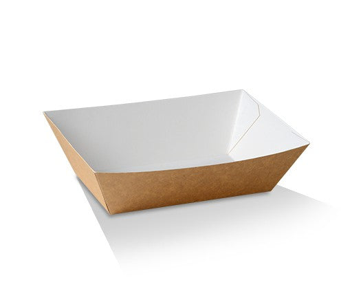 #3 Medium Cardboard Tray/White & Kraft 140x85x55 mm