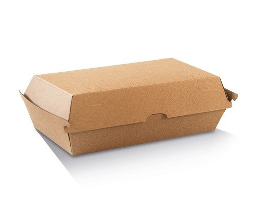 High Snack Box - Large / Brown Corrugated Kraft / Plain 205x106x95 mm