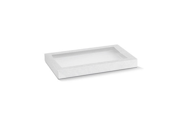 Kraft Catering Tray Lid PET window - Small 280x180x30 mm